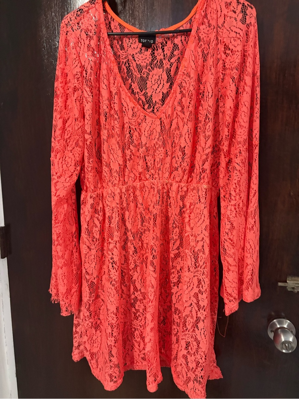 Bundle 3 for $25. torrid Coral Lace Swim Coverup. Size 1XL.